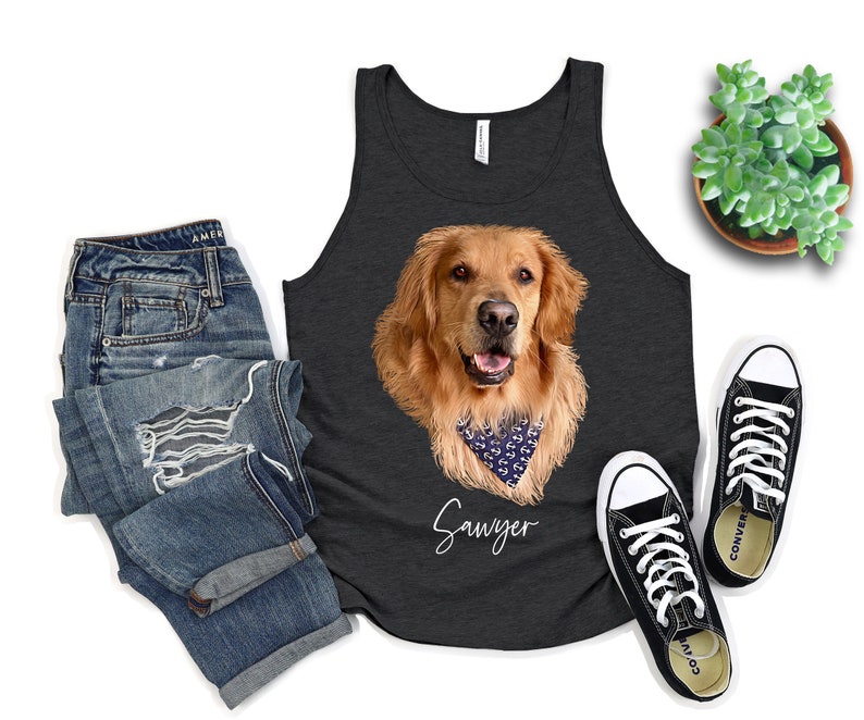 UNISEX Custom Dog Tank Top Dog Portrait Shirt