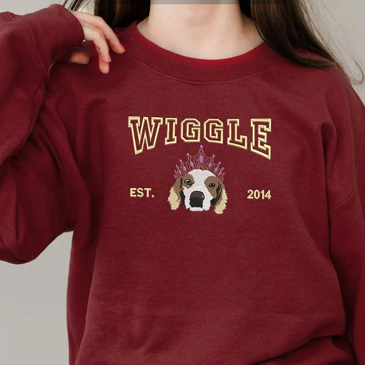 Personalized Pet Face Sweatshirt from Your Photo, Varsity Sweatshirt- Varsity Colorful Design
