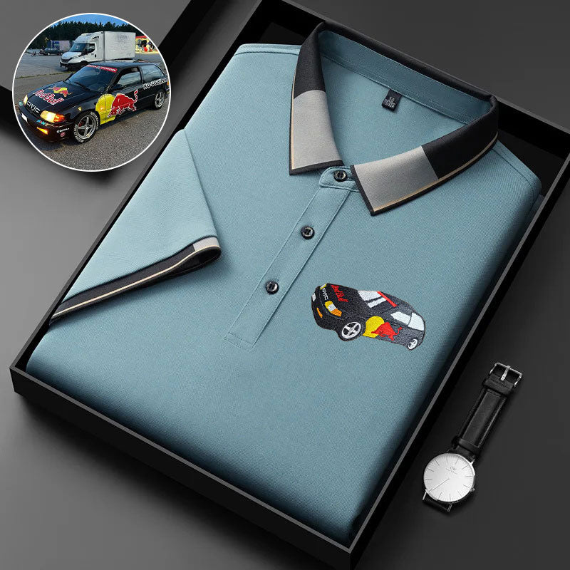 Personalized Full Color Embroidered Pet Portrait Polo Shirt