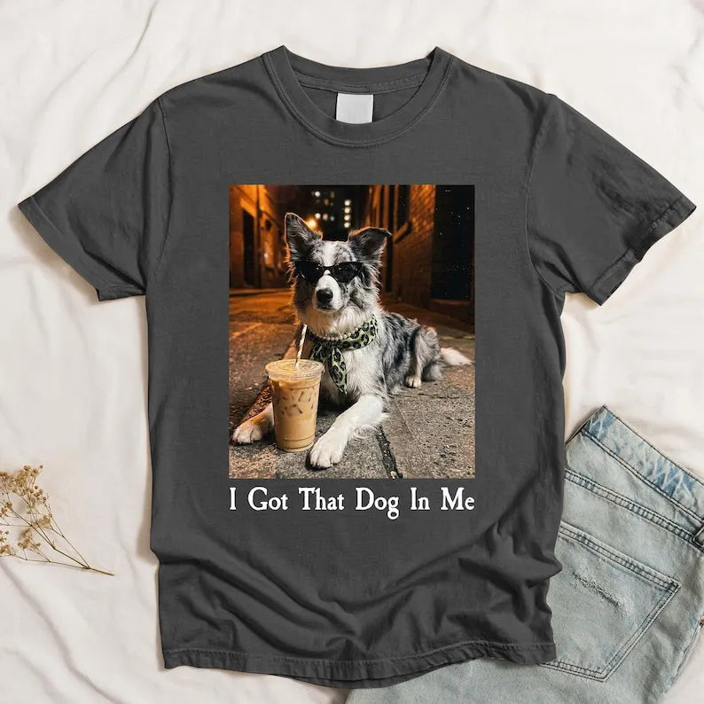 Custom Pet Photo Funny Meme Shirt, I Got That Dog In Me Vintage Graphic Shirt, Dog Smoking Shirt