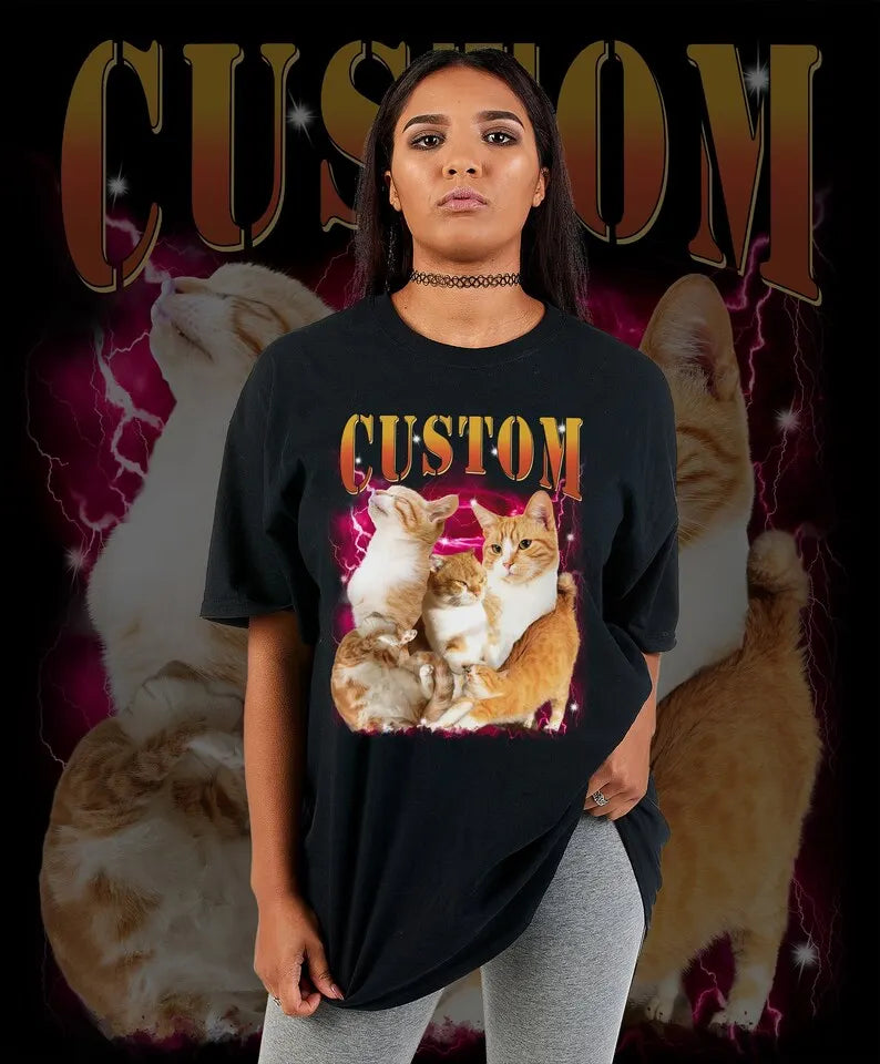 Custom Pet Bootleg Rap Tee, Custom Dog Bootleg Sweatshirt Hoodie, Vintage Graphic 90s Tshirt
