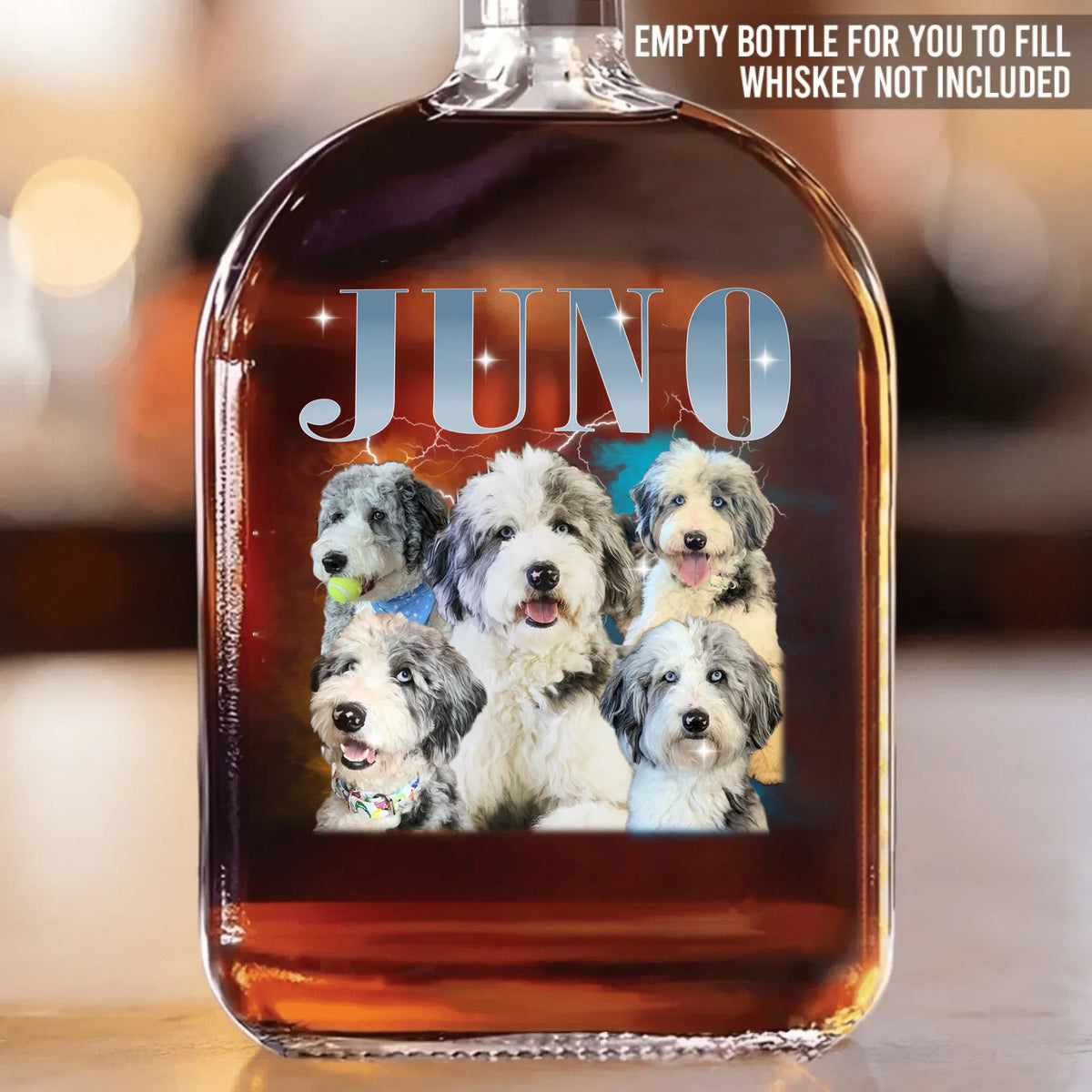 PetFiestas® Custom Pet Photo Vintage Whiskey Bottles