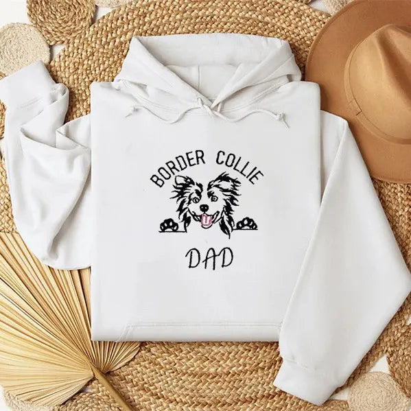 Pet Dad Embroidered Hoodie, Personalized Hoodie with Pet Name