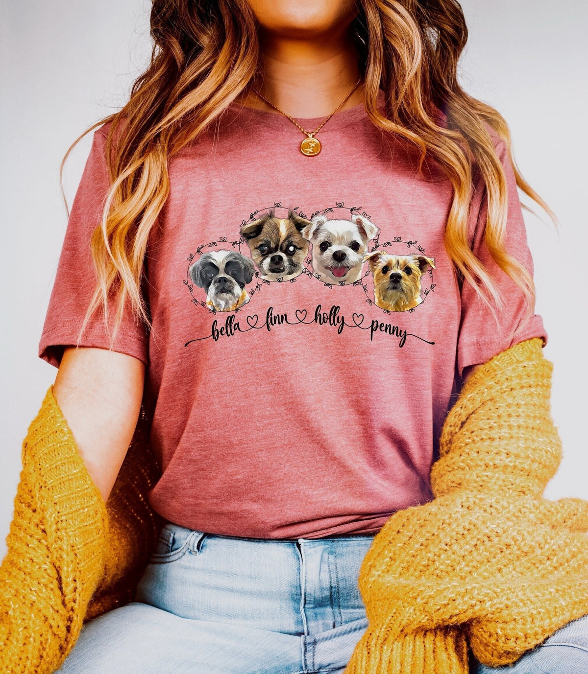 Custom Pet Face T-shirt Sweatshirt Hoodie, Personalized Pet Photo Pet Portrait Printing T-Shirt
