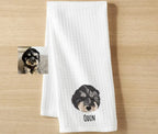 Custom Pet Portrait Kitchen Towel, Personalized Pet Gift for Dog Mom, Mother's Day Gift
