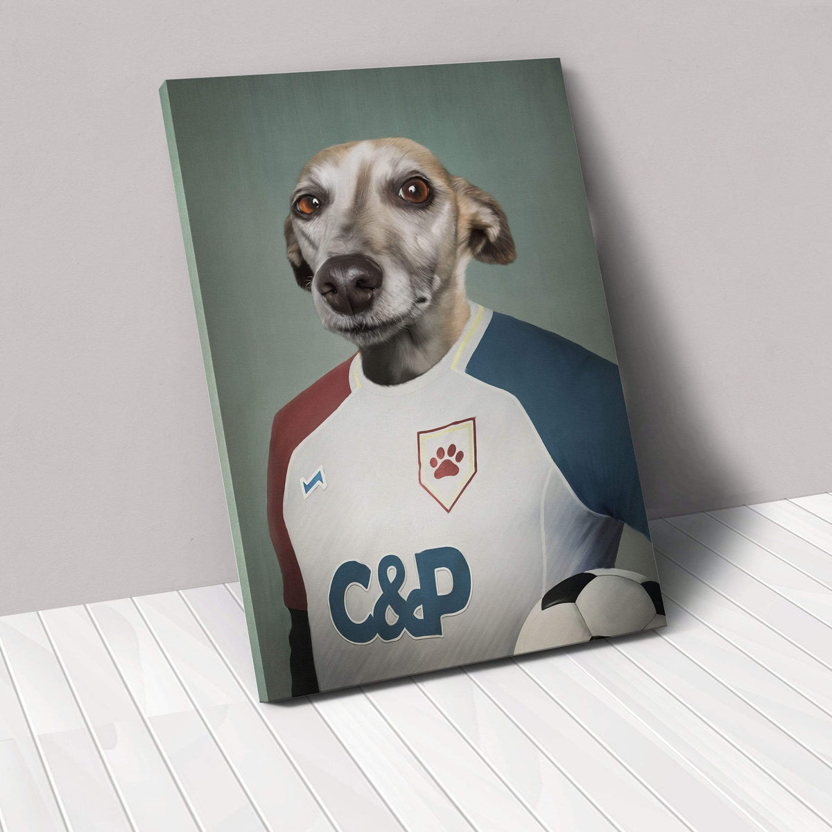 The Soccer Player - Custom Pet Portrait Canvas Frame