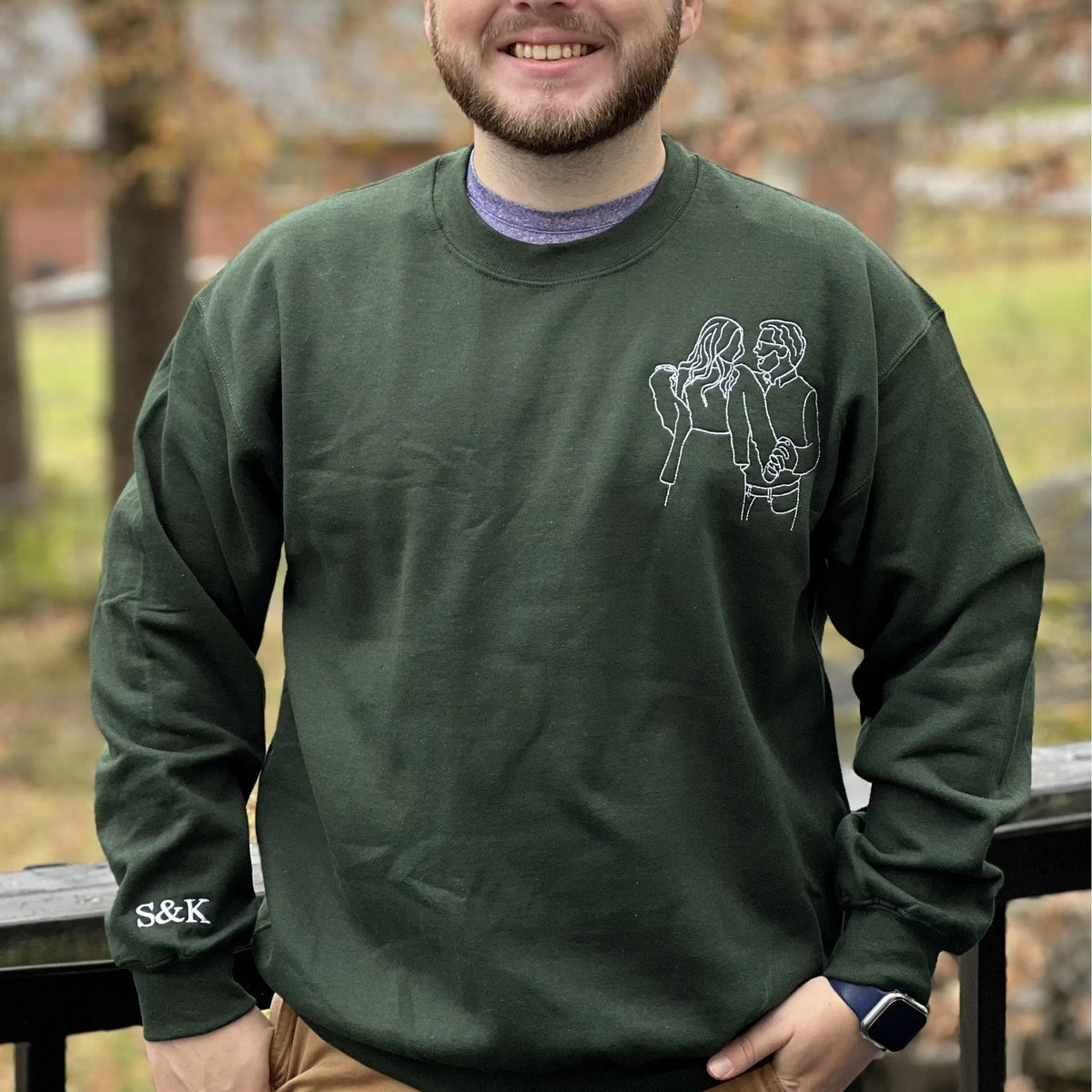 Custom Embroidered Portrait from Photo Sweatshirt, Couple Sweatshirts, Couples Portrait, Custom Photo Hoodie, Personaliz