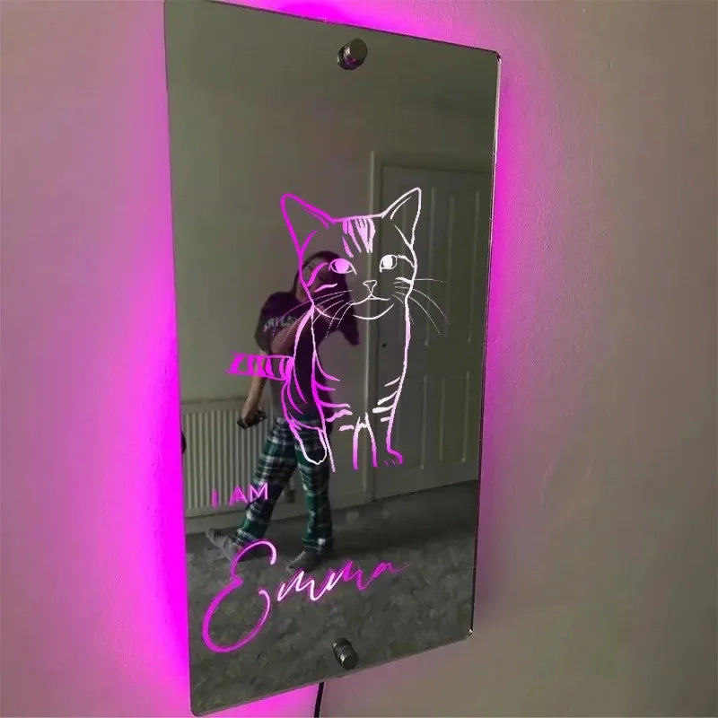 PetFiestas® Customized Family & Pet Photo Mirror Light