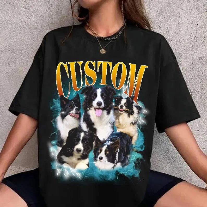 Custom Pet Vintage Tee, Pet Photo 90's Retro Shirt