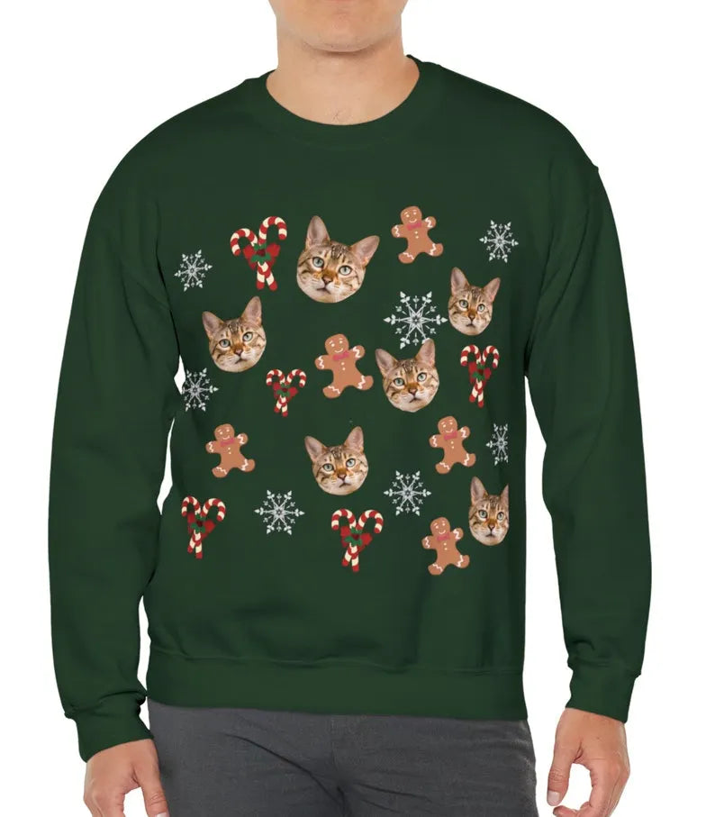 Personalized Ugly Sweater with Pet Face UNISEX Christmas Sweater Hoodie T-shirt