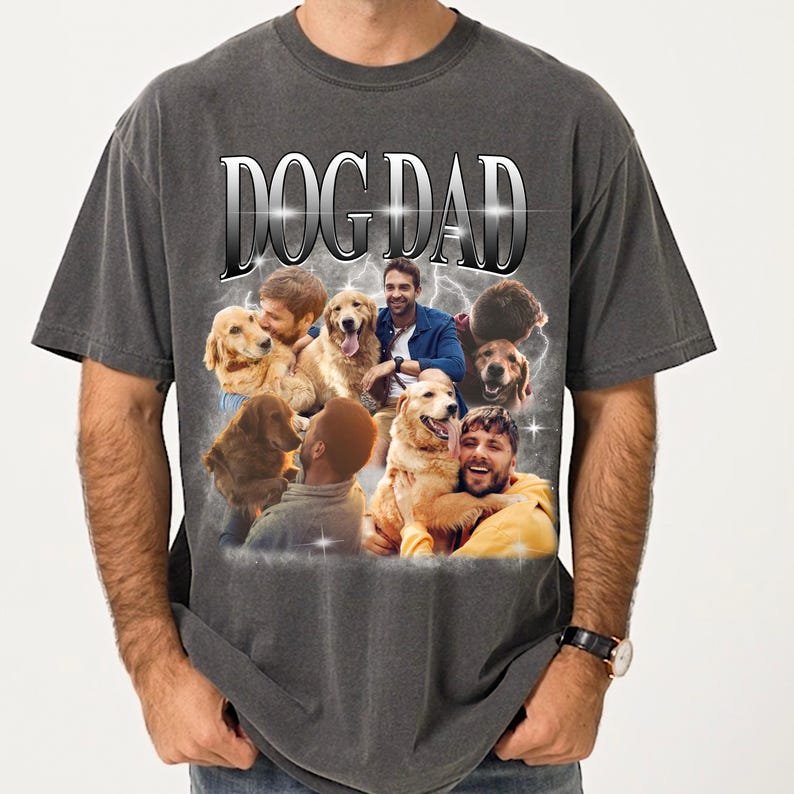 Custom Dog Dad Shirt with Photo, Pet Bootleg Shirt, Father's Day Gift