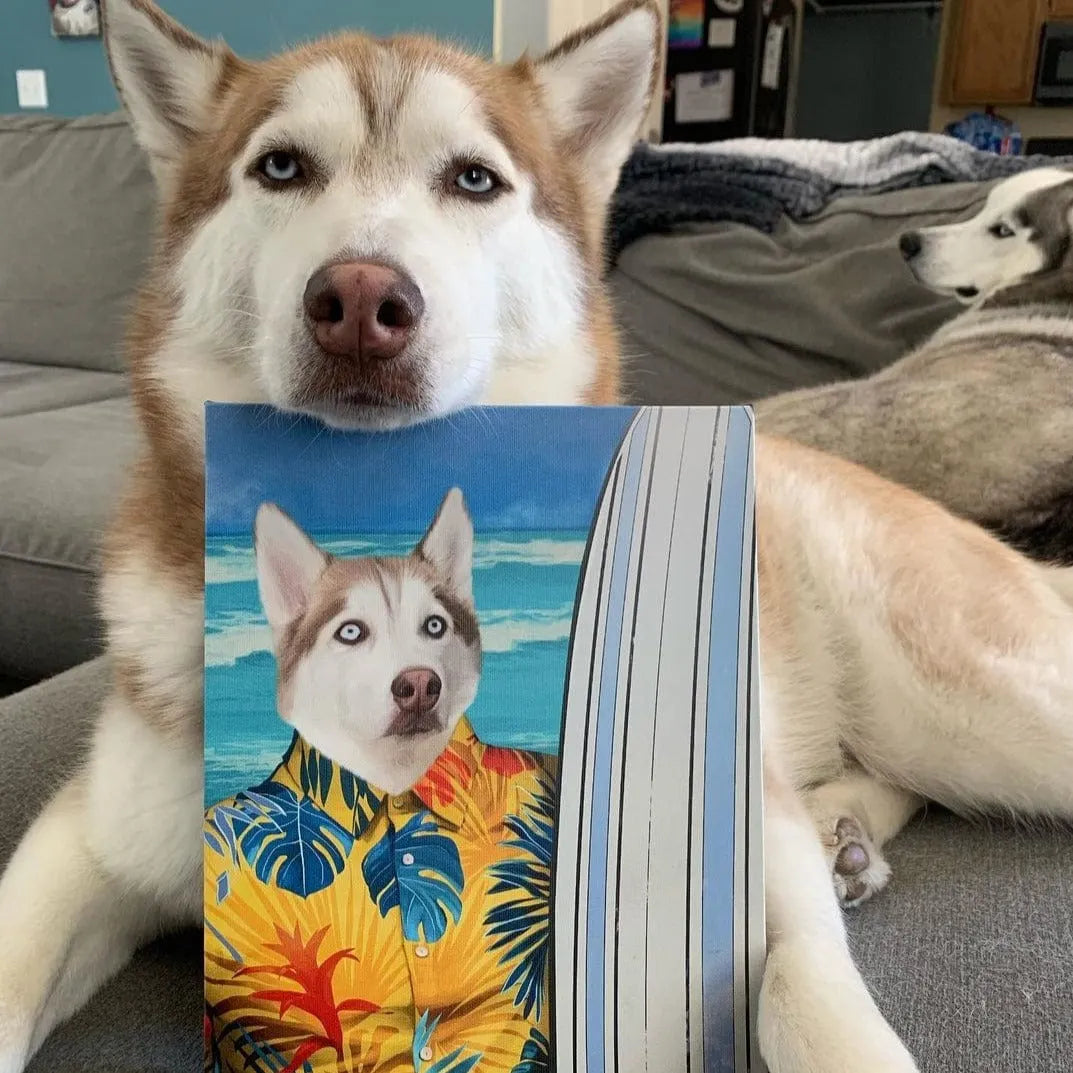 The Surfer - Custom Pet Portrait Canvas Frame