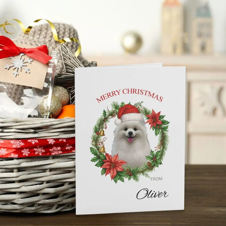 Custom Greeting Card With Pet Portrait & Name Personalized Dog Greeting Card