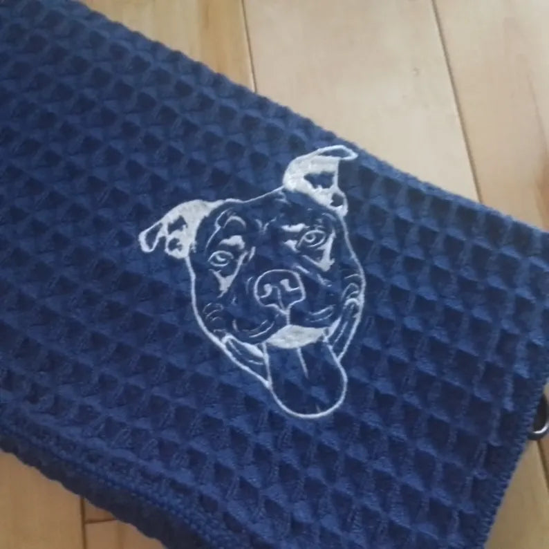 Personalized Embroidered Pet Portrait Golf Towel