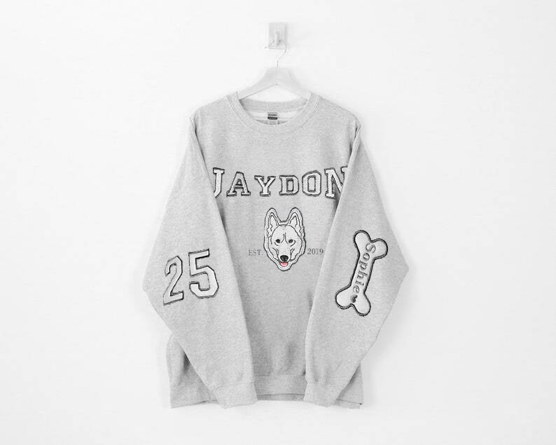 Pet Varsity Sweatshirt Custom Embroidered Pet Sweatshirt College Pet Hoodie- Varsity Colorful Design