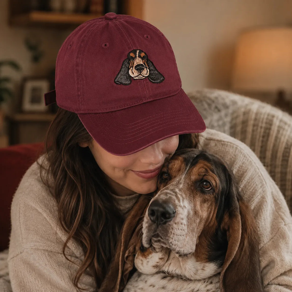 Embroidered Pet Portrait Organic Cotton Baseball Cap