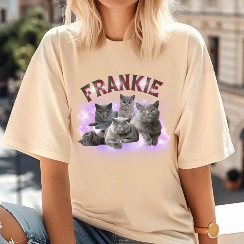 Custom Pet Shirt, Retro Cat Or Dog Tee, Personalized Pet T Shirt, Unisex 90s Shirt