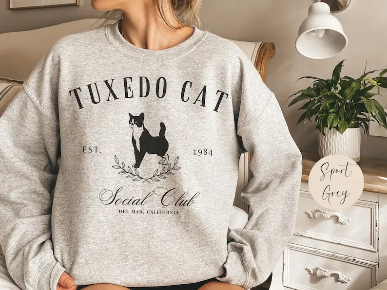 Custom Cat Social Club Name Sweatshirt T-shirt Hoodie, Cat Pet Lover Gift