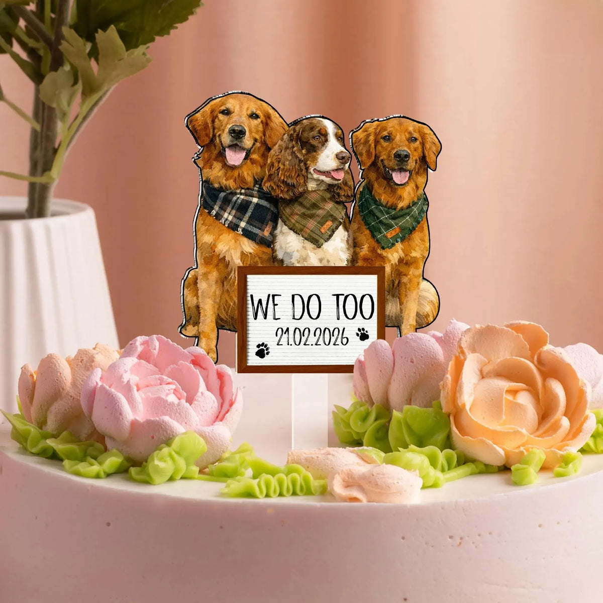 Personalized Dog Wedding Cake Topper, Unique Wedding Keepsake