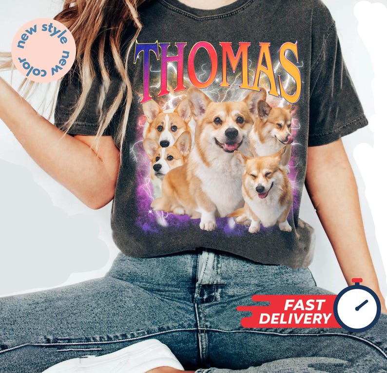 Custom Retro Dog Shirt, Personalized Pet Shirt, 90s shirt