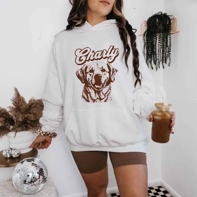 Custom Pet Hoodie Sweatshirt From Photo, Pet Dog Face Print On T-shirt Sweatshirt Hoodie