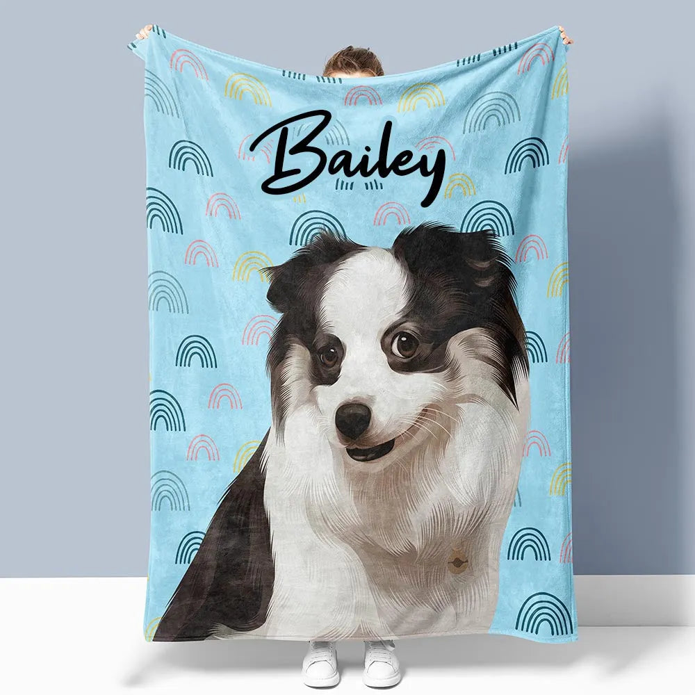 Custom Hand Drawn Pet Portrait Blanket