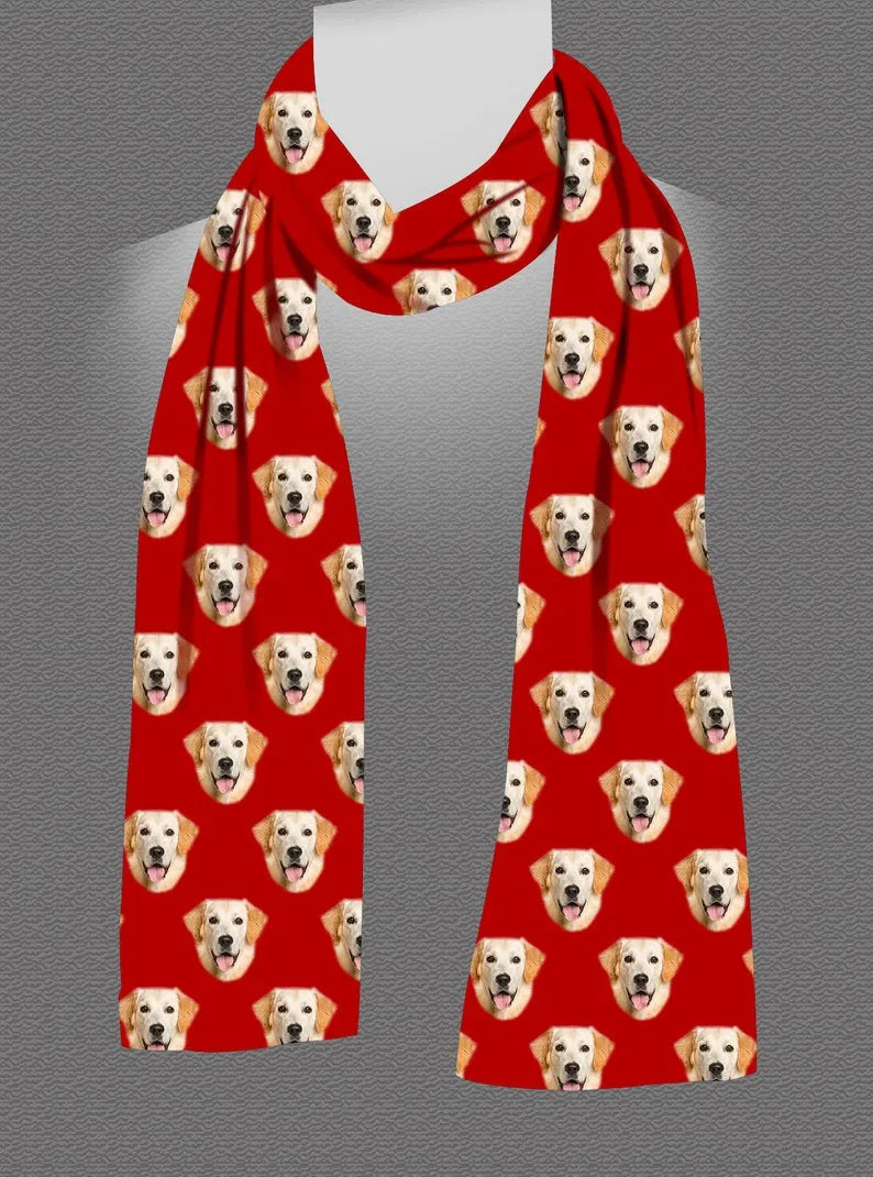 Custom Your Photo On Scarf, Photo Scarves Custom Pet Photo Scarf 