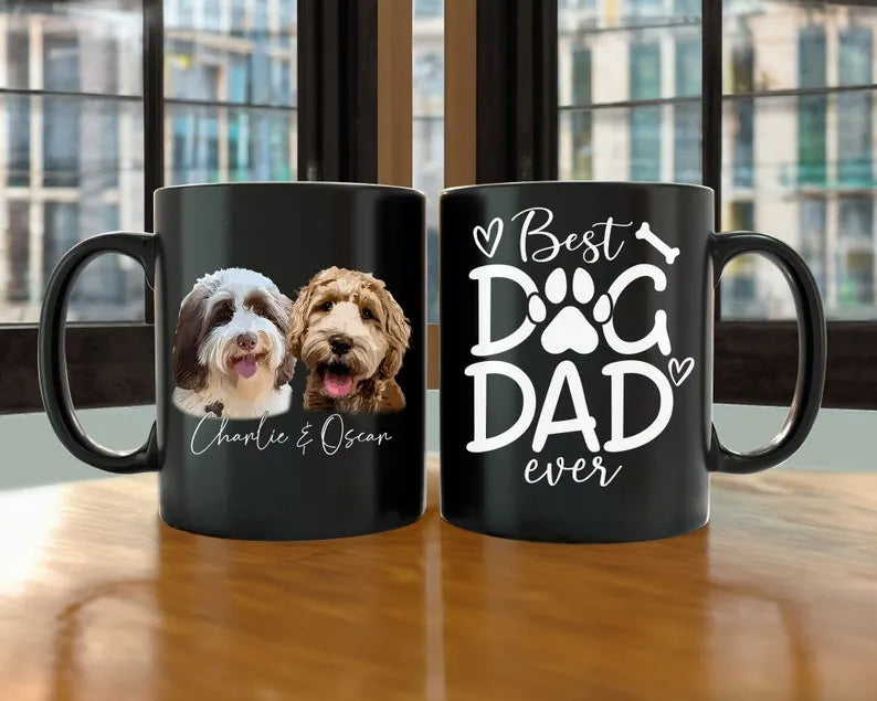 Custom Dog Photo Mug, Best Dog Dad Ever Mug