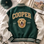 Custom Pet Portrait Varsity Jacket – Letterman Style with Name & Est. Year