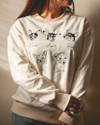 Custom Embroidered Pet Face T-shirt, Personalized Hoodie Embroidered with Multiple Pets- Stylish Outline Style