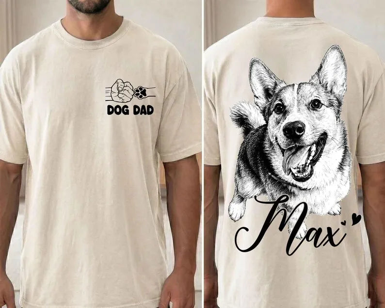 Personalized Dog Dad Shirt with Pet Photo Name, Father's Day Shirt For Dog Dad