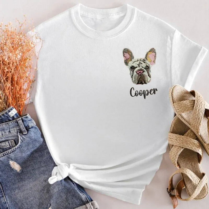 Personalized Pet Portrait Embroidery Sweatshirt Hoodie- Colorful Design