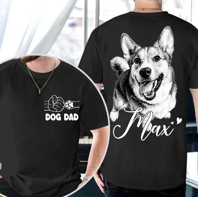 Personalized Dog Dad Shirt with Pet Photo Name, Father's Day Shirt For Dog Dad