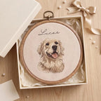 Personalized Pet Portrait Embroidery Hoop Art, Custom Dog Memorial Gift, Pet Loss Sympathy Gift