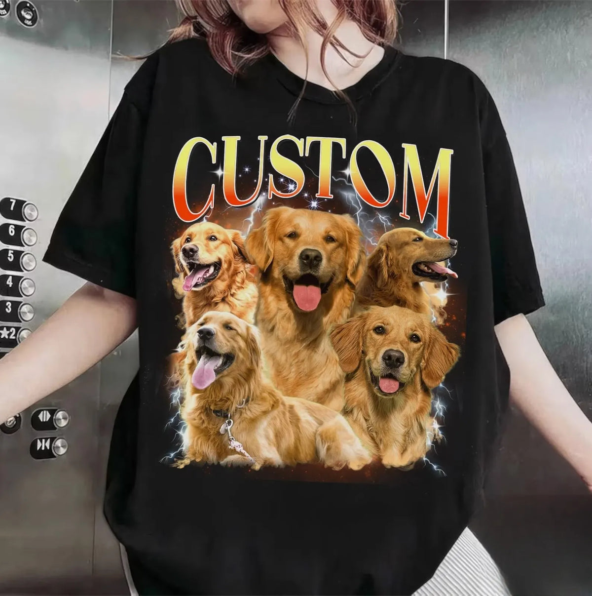 Custom Vintage Bootleg Pet Shirt Pet Photo + Name  90's Tee