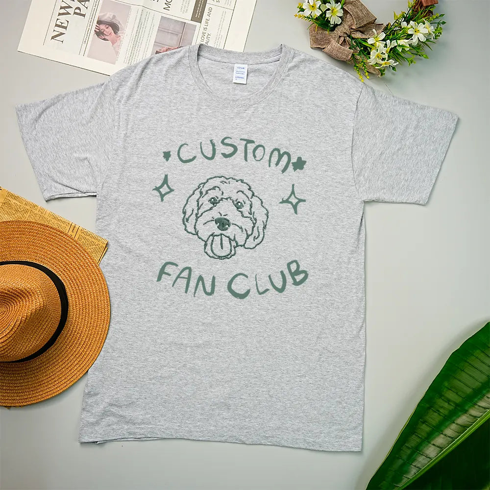 Custom Pet Portrait Outline Embroidered Hoodie T-shirt Sweatshirt- Stylish Outline Style