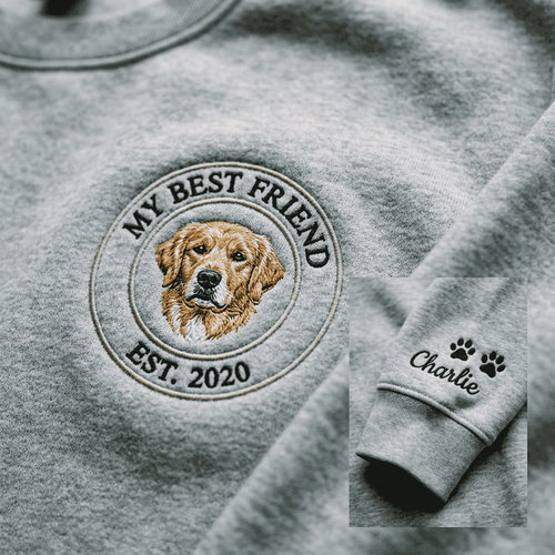 Besticktes Badge Sweatshirt mit Tiergesicht