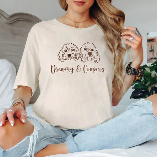 Custom Dog Outline and Name Embroidered Sweatshirt Hoodie T-shirt- Stylish Outline Style