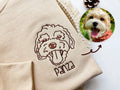 Personalized Pet Portrait Embroidered Sweatshirt, Custom Pet Hoodie with Photo- Stylish Outline Style- Colorful Design