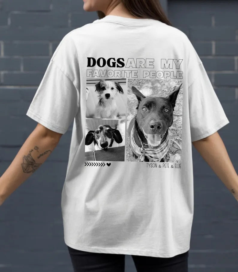 Custom Dog Photo T-Shirt, Back Portrait Design