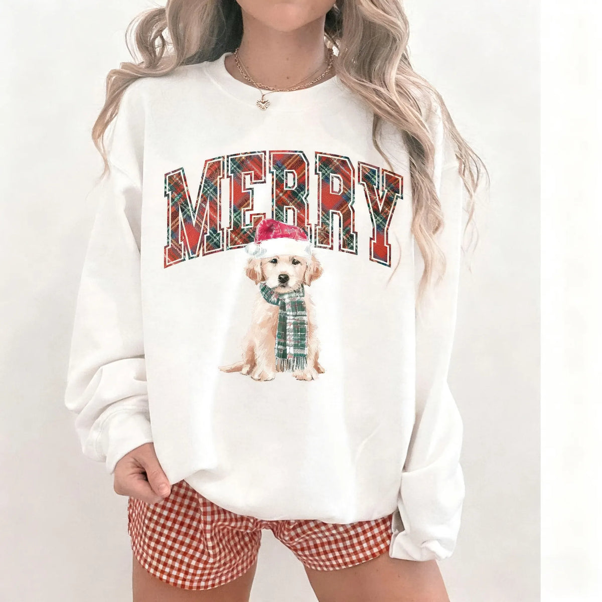 Merry Christmas Personalized Dog Photo Christmas Sweatshirt, Dog Mom Christmas Jumper