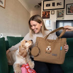 Custom Pet Portrait Tote Bag - Personalized Canvas Bag with Pet Name