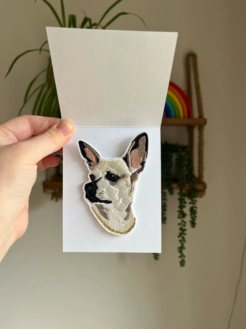 Personalised Custom Pet Portrait Embroidered Patch | gift | memorial | memory | keepsake | embroidery