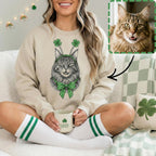 Personalized St. Patrick's Day Pet Sweatshirt - Custom Photo Dog or Cat Hoodie