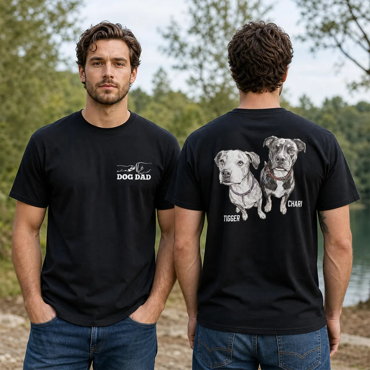 Personalized Dog Dad Shirt with Pet Photo Name, Father's Day Shirt For Dog Dad