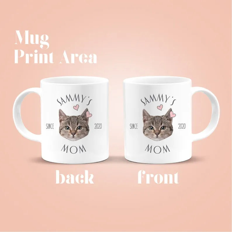 Custom Pet Mug, Using Pet Photo & Name, Double Printed Custom Dog, Cat, Coffee Mug