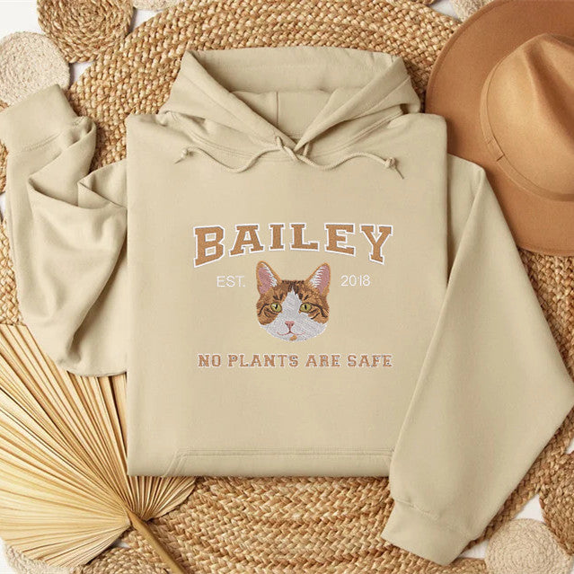 Personalized Embroidered Pet Sweatshirt with Pets Name, Custom Text- Varsity Colorful Design