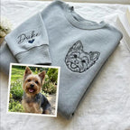Custom Outline Embroidered Pet Sweatshirt, Custom Embroidered Dog Cat Hoodie- Stylish Outline Style