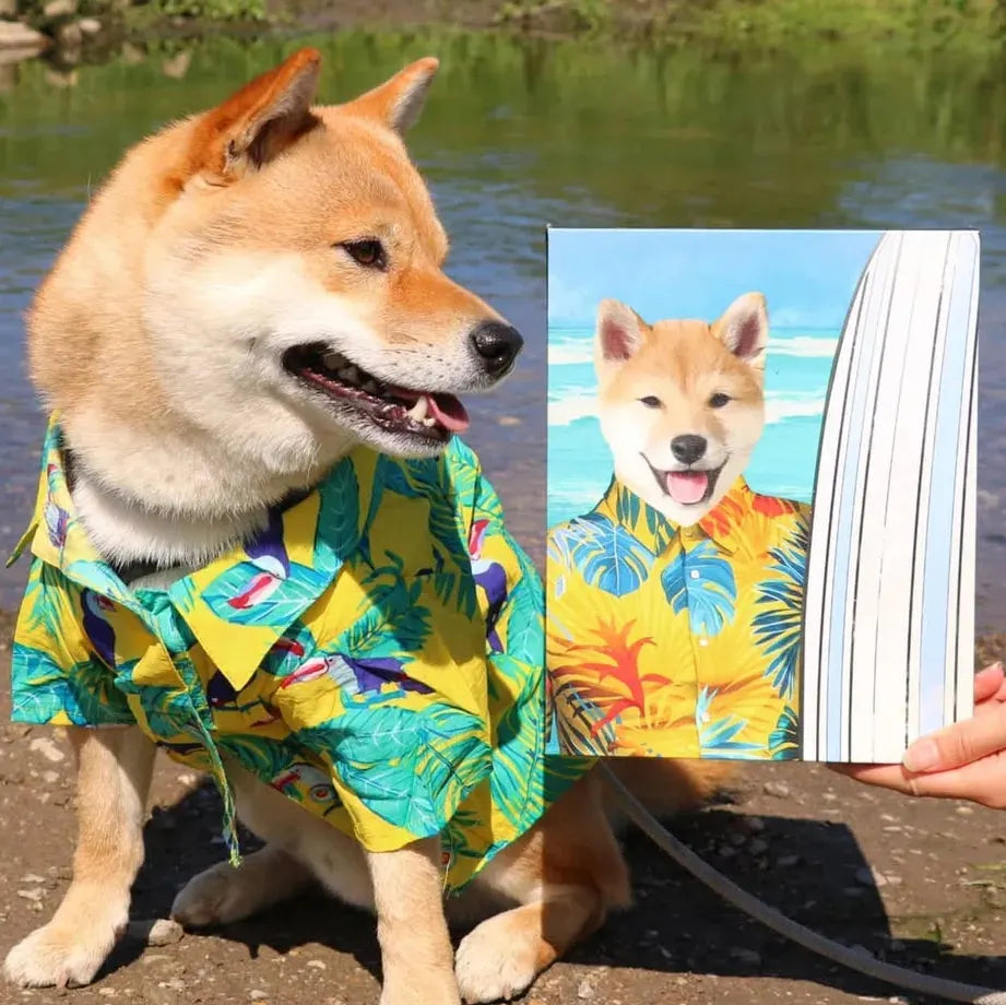 The Surfer - Custom Pet Portrait Canvas Frame