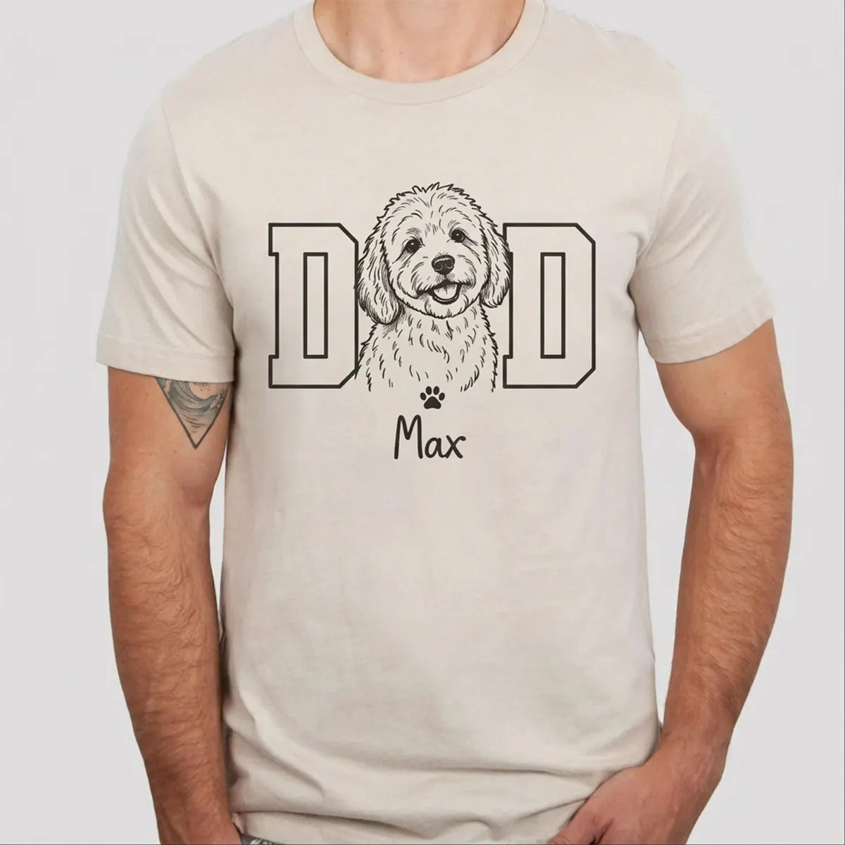 Custom Photo Dog T-shirt for Dad, Personalized Dog Dad Tee For Father's Day
